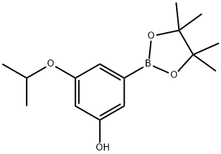 3-isopropoxy-5-(4,4,5,5-tetramethyl-1,3,2-dioxaborolan-2-yl)phenol, 1235566-58-1, 结构式