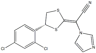 (R,Z)-2-(4-(2,4-dichlorophenyl)-1,3-dithiolan-2-ylidene)-2-(1H-imidazol-1-yl)acetonitrile Struktur