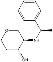 (3S,4S)-3-((S)-1-PHENYLETHYLAMINO)TETRAHYDRO-2H-PYRAN-4-OL, 1240390-30-0, 结构式