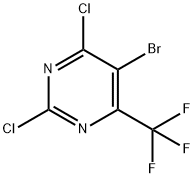 5-Bromo-2,4-dichloro-6-(trifluoromethyl)pyrimidine, 1240622-62-1, 结构式