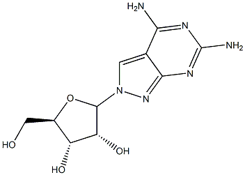 4,6-Diamino-2-(-D-ribofuranosyl)-2H-pyrazolo[3,4-d]pyrimidine 结构式