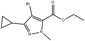 ethyl 4-bromo-3-cyclopropyl-1-methyl-1H-pyrazole-5-carboxylate Struktur
