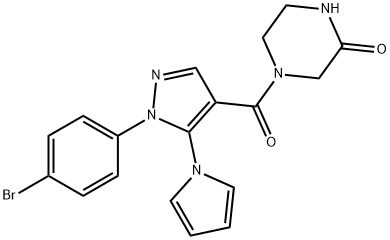 4-{[1-(4-bromophenyl)-5-(1H-pyrrol-1-yl)-1H-pyrazol-4-yl]carbonyl}piperazin-2-one