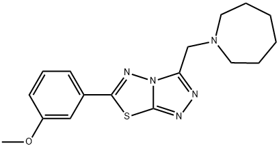 3-(azepan-1-ylmethyl)-6-(3-methoxyphenyl)[1,2,4]triazolo[3,4-b][1,3,4]thiadiazole Struktur
