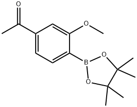 1-[3-methoxy-4-(4,4,5,5-tetramethyl-1,3,2-dioxaborolan-2-yl)phenyl]ethanone Struktur