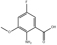 2-氨基-5-氟-3-甲氧基苯甲酸, 1250810-28-6, 结构式