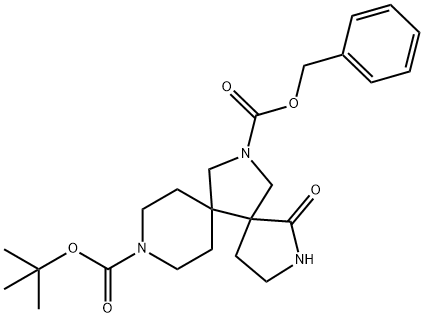 1-Oxo-2,9,13-Triaza-Dispiro[4.0.5.3]Tetradecane-9,13-Dicarboxylic Acid 13-Benzyl Ester 9-Tert-Butyl Ester Struktur