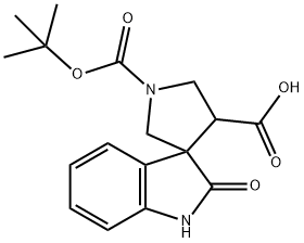 1'-(Tert-Butoxycarbonyl)-2-Oxospiro[Indoline-3,3'-Pyrrolidine]-4'-Carboxylic Acid Struktur
