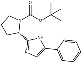 (S)-2-(5-苯基-1H-咪唑-2-基)吡咯烷-1-羧酸叔丁酯, 1252037-59-4, 结构式