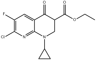 Ethyl 7-chloro-1-cyclopropyl-6-fluoro-4-oxo-1,2,3,4-tetrahydro-1,8-naphthyridine-3-carboxylate Struktur