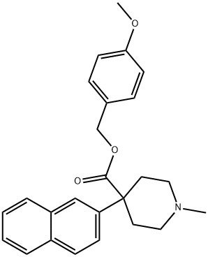 4-Methoxybenzyl 1-methyl-4-(naphthalen-2-yl)piperidine-4-carboxylate Struktur