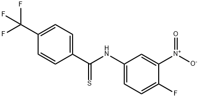 N-(4-Fluoro-3-nitrophenyl)-4-(trifluoromethyl)benzothioamide 结构式