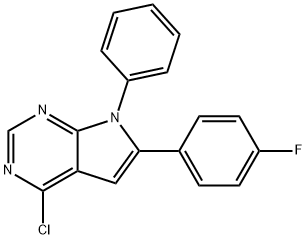 4-Chloro-6-(4-fluorophenyl)-7-phenyl-7H-pyrrolo[2,3-d]pyrimidine Struktur