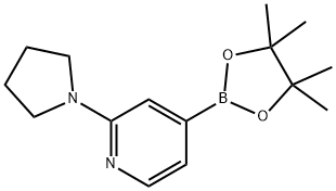 2-(pyrrolidin-1-yl)-4-(4,4,5,5-tetramethyl-1,3,2-dioxaborolan-2-yl)pyridine Struktur
