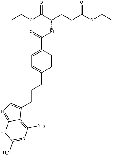 (S)-diethyl 2-(4-(3-(2,4-diamino-7H-pyrrolo[2,3-d]pyrimidin-5-yl)propyl)benzamido)pentanedioate(WXG01255) Struktur