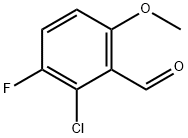 2-Chloro-3-fluoro-6-methoxybenzaldehyde 化学構造式