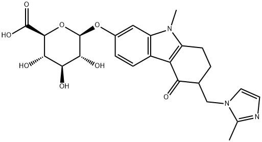 2,3,4,9-Tetrahydro-9-methyl-3-[(2-methyl-1H-imidazol-1-yl)methyl]-4-oxo-1H-carbazol-7-yl beta-D-glucopyranosiduronic acid Structure