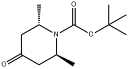 (2S,6S)-2,6-Dimethyl-4-oxo-piperidine-1-carboxylic acid tert-butyl ester Struktur