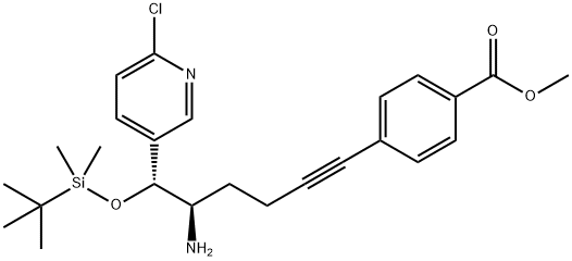 1269429-13-1 methyl 4-[(5R,6R)-5-amino-6-{[tert-butyl(dimethyl)silyl]oxy}-6-(6-chloropyridin-3-yl)hex-1-yn-1-yl]benzoate