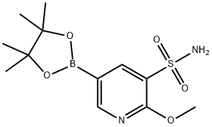 2-methoxy-5-(4,4,5,5-tetramethyl-1,3,2-dioxaborolan-2-yl)pyridine-3-sulfonamide,1272356-85-0,结构式