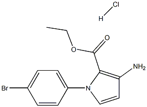 Ethyl 3-amino-1-(4-bromophenyl)-1H-pyrrole-2-carboxylate hydrochloride Struktur