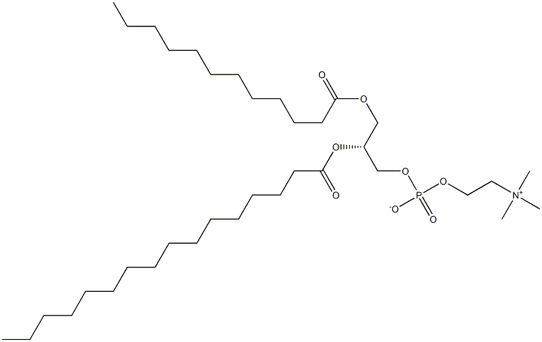1-lauroyl-2-palmitoyl -sn-glycero-3-phosphocholine Structure