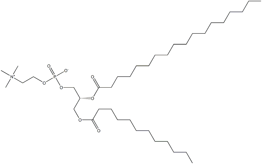 1-lauroyl-2-stearoyl -sn-glycero-3-phosphocholine 化学構造式