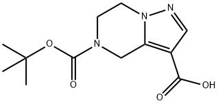 5-{[(2-Methyl-2-propanyl)oxy]carbonyl}-4,5,6,7-tetrahydropyrazolo[1,5-a]pyrazine-3-carboxylic acid, 1280214-48-3, 结构式