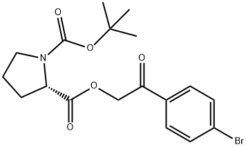 (S)-2-(2-(4-溴苯基)-2-氧亚基乙基) 1-叔-丁基吡咯烷-1,2-二甲酸基酯,128120-93-4,结构式