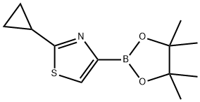 2-Cyclopropyl-thiazole-4-boronic acid pinacol ester, 1283179-55-4, 结构式