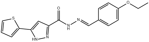 N'-[(E)-(4-ethoxyphenyl)methylidene]-3-(thiophen-2-yl)-1H-pyrazole-5-carbohydrazide Struktur