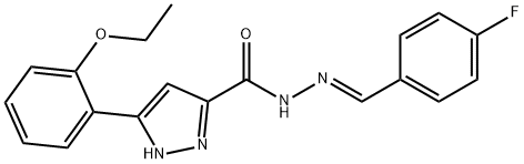 3-(2-ethoxyphenyl)-N'-[(E)-(4-fluorophenyl)methylidene]-1H-pyrazole-5-carbohydrazide Struktur