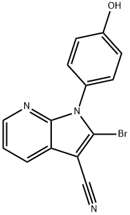2-Bromo-1-(4-hydroxyphenyl)-1H-pyrrolo[2,3-b]pyridine-3-carbonitrile,1287779-68-3,结构式