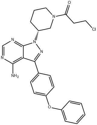 (R)-1-[3-[4-Amino-3-(4-phenoxyphenyl)-1H-pyrazolo[3,4-d]pyrimidin-1-yl]piperidin-1-yl]-3-chloropropan-1-one,1288338-96-4,结构式