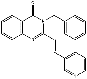 3-ベンジル-2-[(E)-2-(3-ピリジニル)エテニル]キナゾリン-4(3H)-オン 化学構造式