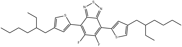 5,6-difluoro-4,7-bis-(4-(2-ethylhexyl)-2-thienyl)-2,1,3-benzothiadiazole 化学構造式