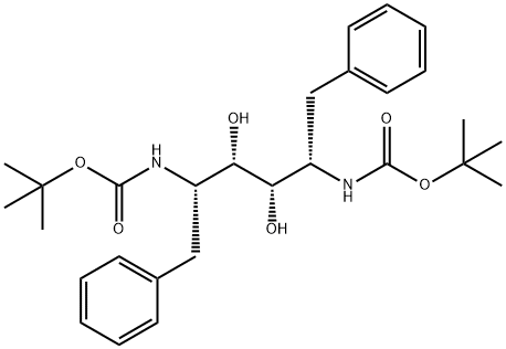 di-tert-butyl ((2S,3S,4S,5S)-3,4-dihydroxy-1,6-diphenylhexane-2,5-diyl)dicarbamate(WXG01043) Structure