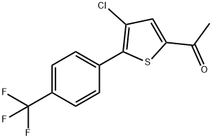 1-(4-Chloro-5-(4-(trifluoromethyl)phenyl)thiophen-2-yl)ethan-1-one Structure