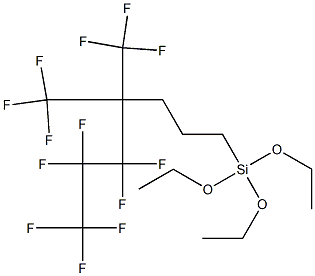 トリエトキシ[5,5,6,6,7,7,7-ヘプタフルオロ-4,4-ビス(トリフルオロメチル)ヘプチル]シラン 化学構造式