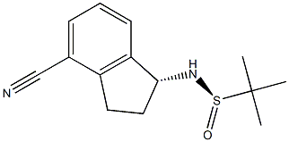 (R)-N-((R)-4-cyano-2,3-dihydro-1H-inden-1-yl)-2-methylpropane-2-sulfinamide Structure