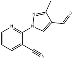 2-(4-Formyl-3-methyl-1H-pyrazol-1-yl)nicotinonitrile Struktur