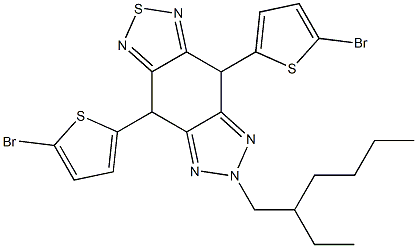 4,8-bis(5-bromo-thiophen-2-yl)-6-(2-ethylhexyl)-[1,2,5]thiadiazolo[3,4-f]benzotriazole Struktur