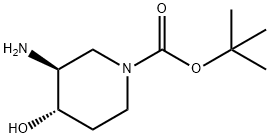 (3S,4S)-3-氨基-4-羟基哌啶-1-羧酸叔丁酯,1312812-78-4,结构式