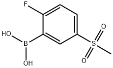 2-FLUORO-5-(METHYLSULFONYL)PHENYLBORONIC ACID, 1313617-71-8, 结构式