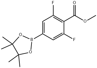 METHYL 2,6-DIFLUORO-4-(4,4,5,5-TETRAMETHYL-1,3,2-DIOXABOROLAN-2-YL)BENZOATE;3,5-DIFLUORO-4-(METHOXYCARBONYL)PHENYLBORONIC ACID PINACOL ESTER, 1321613-00-6, 结构式