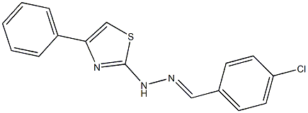 2-[(2E)-2-(4-chlorobenzylidene)hydrazinyl]-4-phenyl-1,3-thiazole Struktur