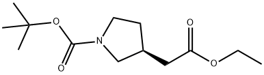 (S)-tert-butyl 3-(2-ethoxy-2-oxoethyl)pyrrolidine-1-carboxylate Struktur