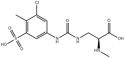 (2S)-3-{[(3-chloro-4-methyl-5-sulfophenyl)carbamoyl]amino}-2-(methylamino)propanoic acid Structure