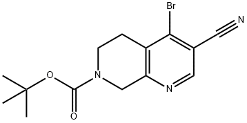 tert-Butyl 4-bromo-3-cyano-5,6-dihydro-1,7-naphthyridine-7(8h)-carboxylate Structure