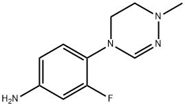 3-氟-4-(1-甲基-5,6-二氢-1,2,4-三嗪-4(1H)-基)苯胺, 1334167-69-9, 结构式